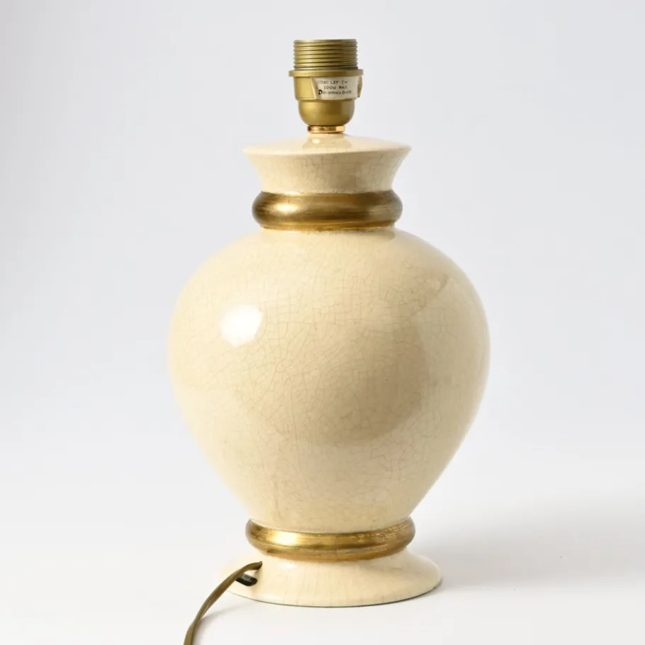 Discount Pamono Cream Crackle Glaze Table Lamp from Le Dauphin, 1990s