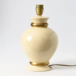 Discount Pamono Cream Crackle Glaze Table Lamp from Le Dauphin, 1990s