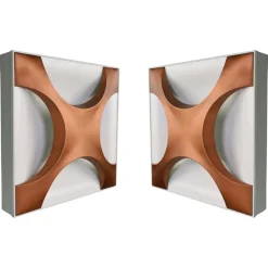 New Pamono Cross Oyster Wall Sculpture Lights by Rolf Krüger for Staff Leuchten, 1968, Set of 2