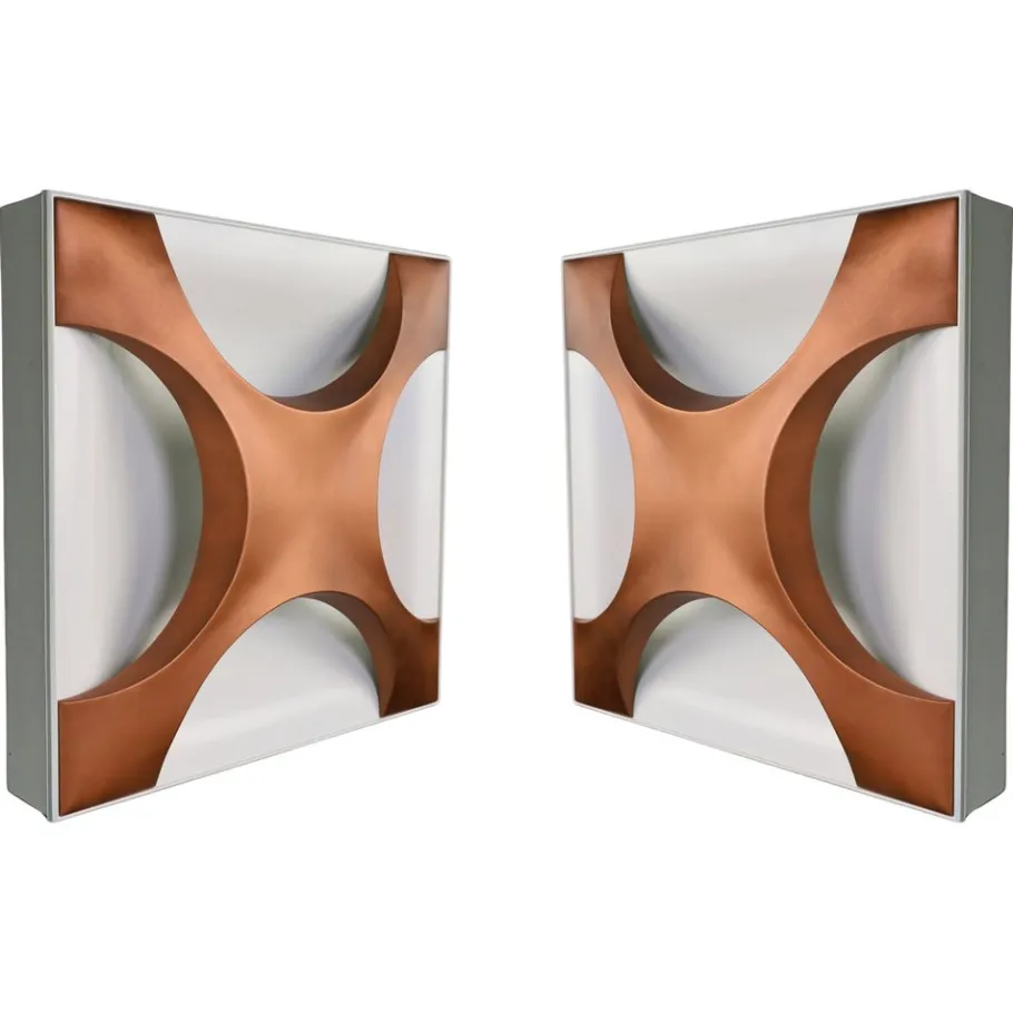 New Pamono Cross Oyster Wall Sculpture Lights by Rolf Krüger for Staff Leuchten, 1968, Set of 2