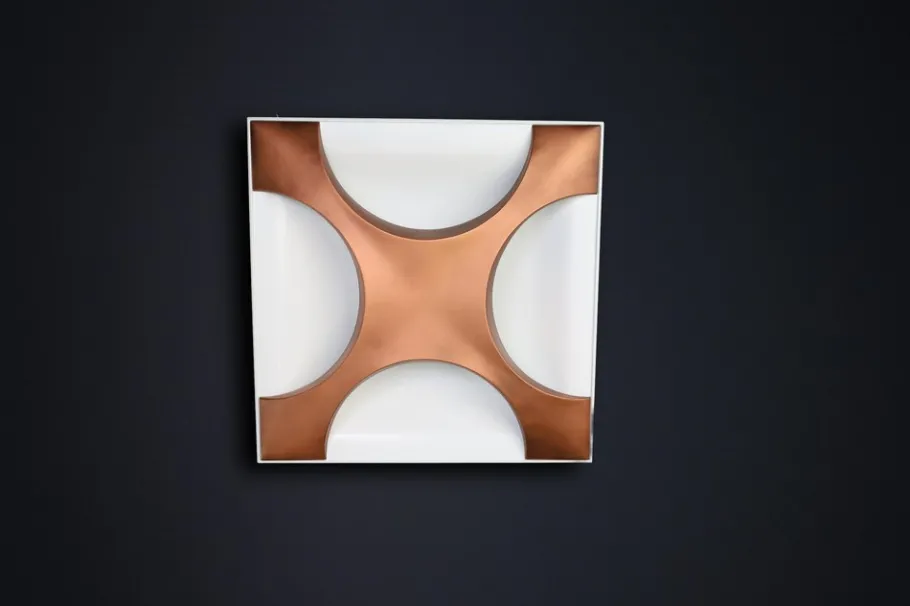 New Pamono Cross Oyster Wall Sculpture Lights by Rolf Krüger for Staff Leuchten, 1968, Set of 2