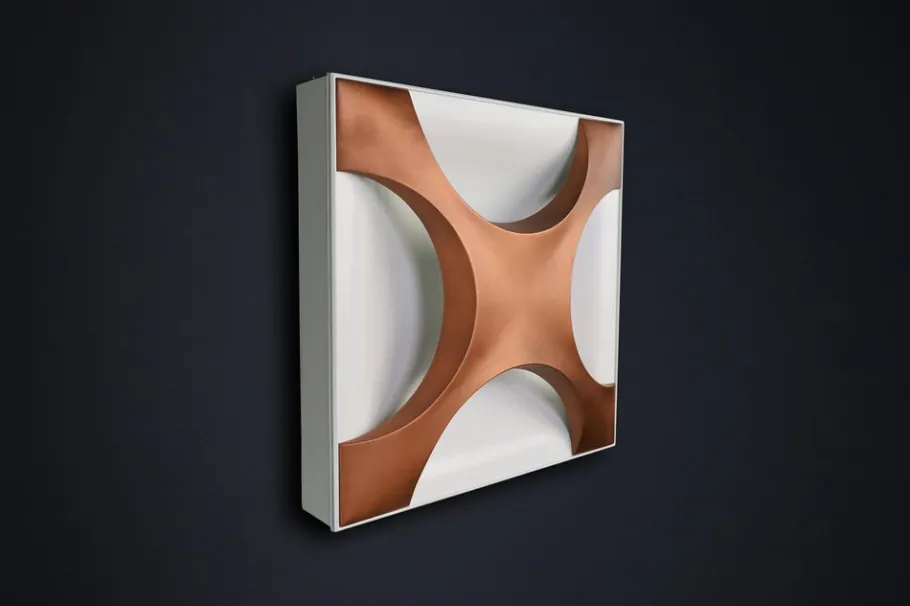 New Pamono Cross Oyster Wall Sculpture Lights by Rolf Krüger for Staff Leuchten, 1968, Set of 2