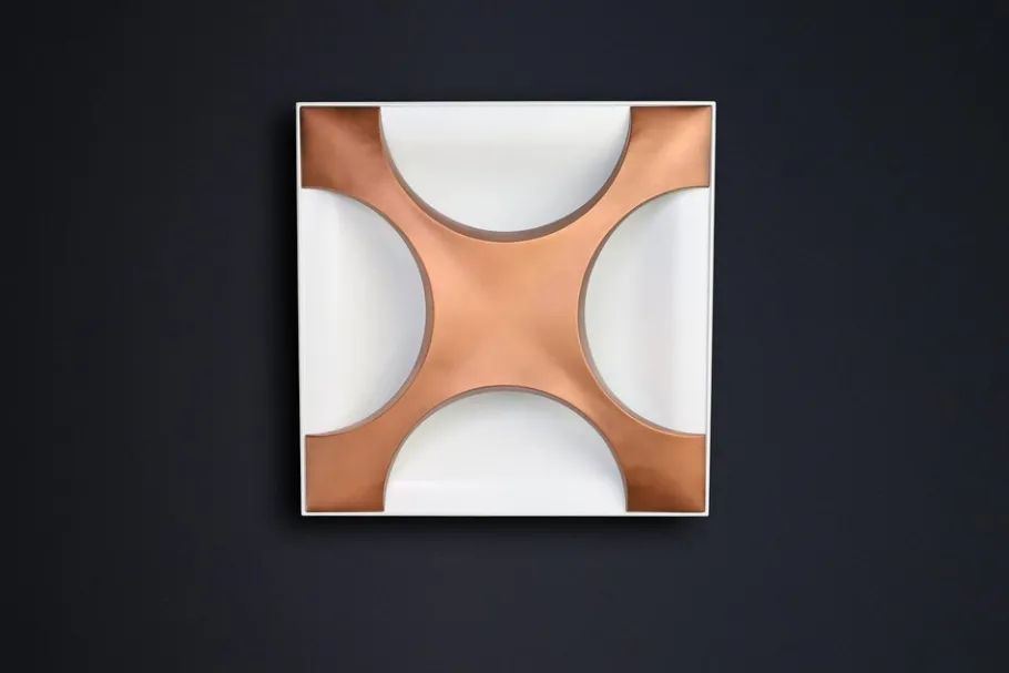 New Pamono Cross Oyster Wall Sculpture Lights by Rolf Krüger for Staff Leuchten, 1968, Set of 2