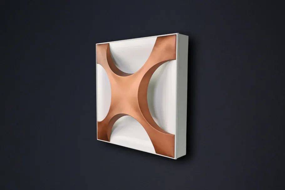 New Pamono Cross Oyster Wall Sculpture Lights by Rolf Krüger for Staff Leuchten, 1968, Set of 2