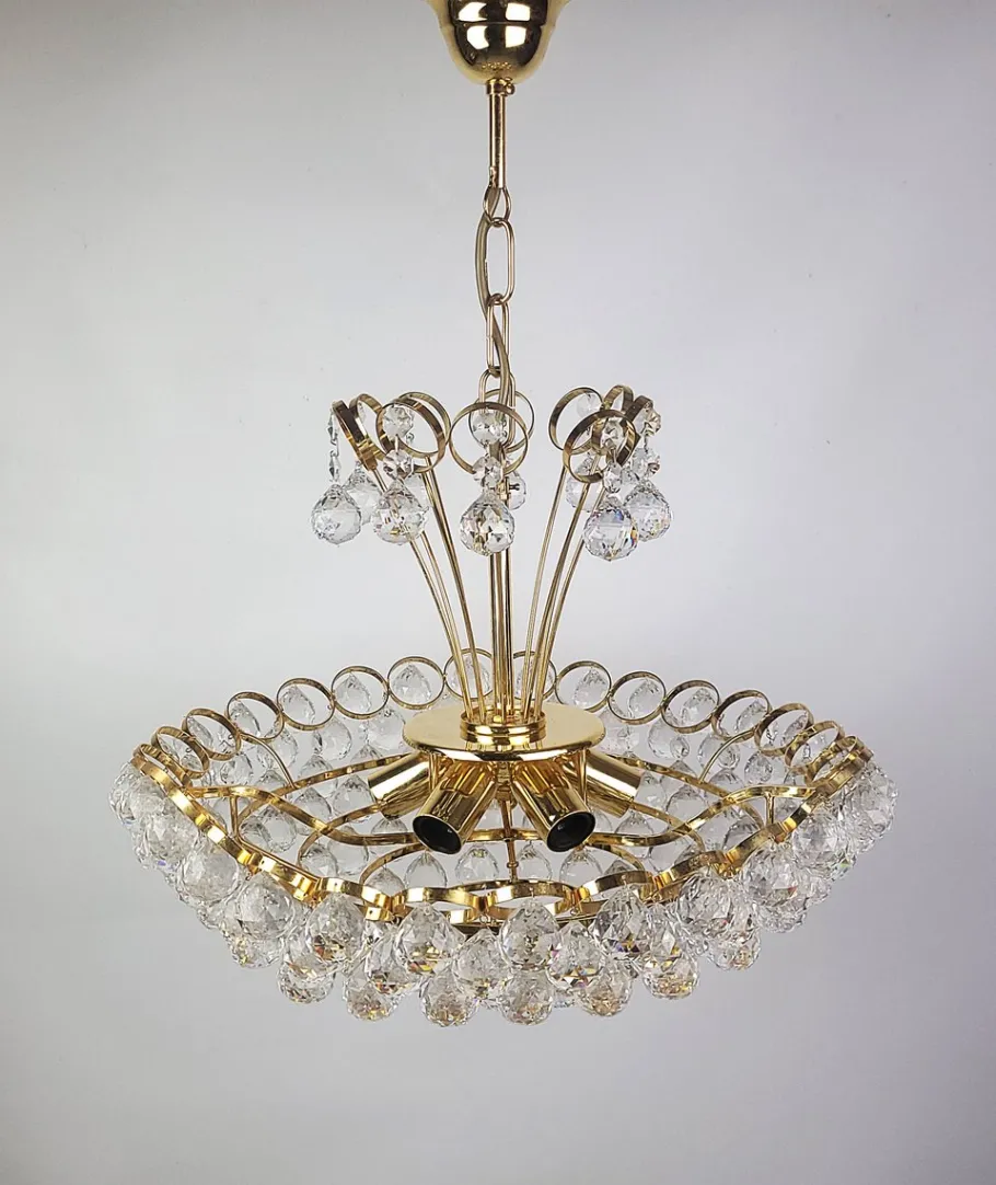 Best Pamono Crystal Chandelier by Joski Bodemais, 1970s