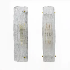 Clearance Pamono Crystal Natural Murano Glass Sconces in the style of Mazzega, 2000s, Set of 2