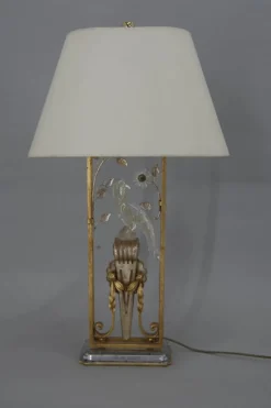Clearance Pamono Crystal Parrot Table Lamp attributed to Maison Bagues, 1970s