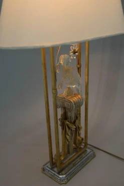 Clearance Pamono Crystal Parrot Table Lamp attributed to Maison Bagues, 1970s