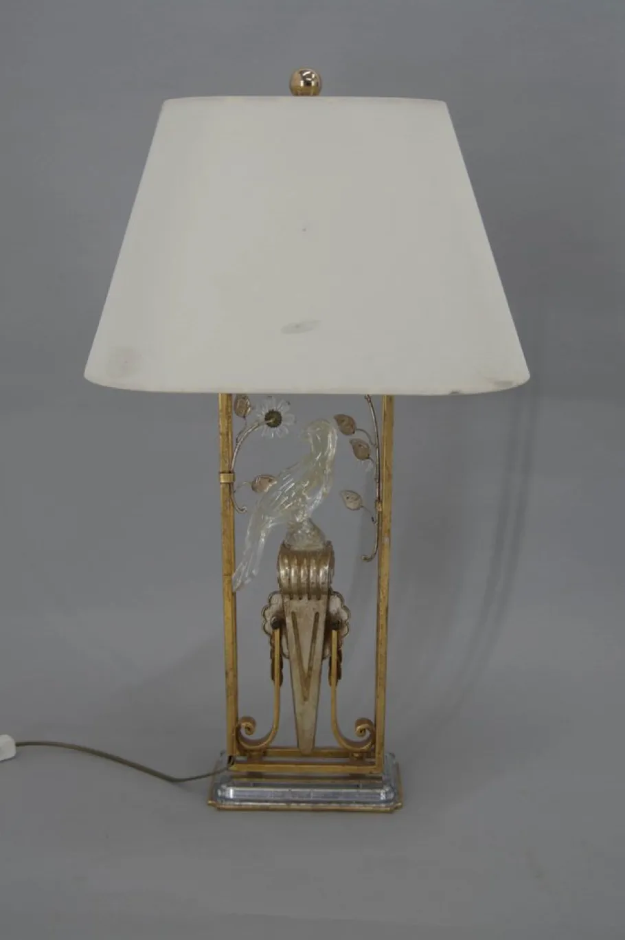 Clearance Pamono Crystal Parrot Table Lamp attributed to Maison Bagues, 1970s