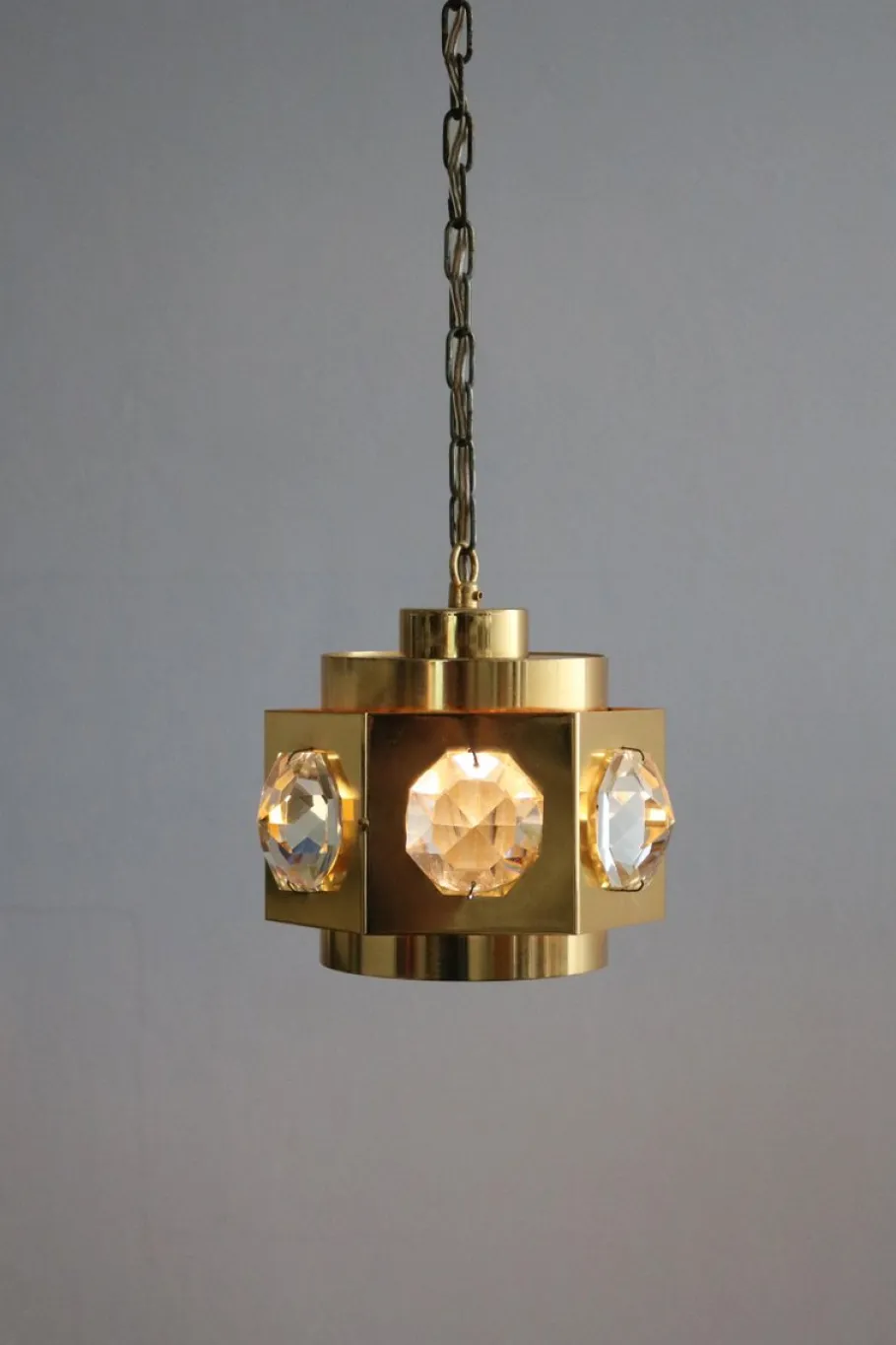 Online Pamono Crystal Pendant Light by Carl Fagerlund for Orrefors, 1960s