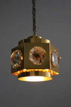 Online Pamono Crystal Pendant Light by Carl Fagerlund for Orrefors, 1960s