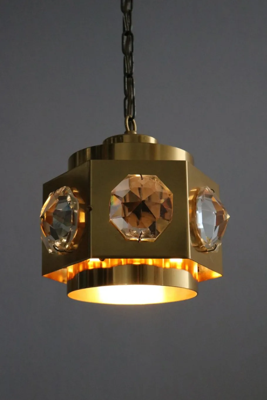 Online Pamono Crystal Pendant Light by Carl Fagerlund for Orrefors, 1960s