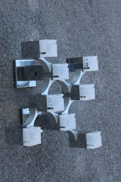 Clearance Pamono Cubic Wall Lamp in Chromed Metal and Methacrylate by Gaetano Sciolari for Sciolari, 1970s