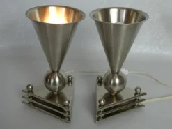 Online Pamono Cubist Bedside Table Lamps, 1930s, Set of 2