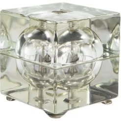 New Pamono Cubosfera Glass Table Lamp attributed to Alessandro Mendini, Italy, 1968