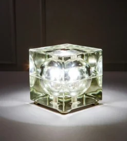 New Pamono Cubosfera Glass Table Lamp attributed to Alessandro Mendini, Italy, 1968