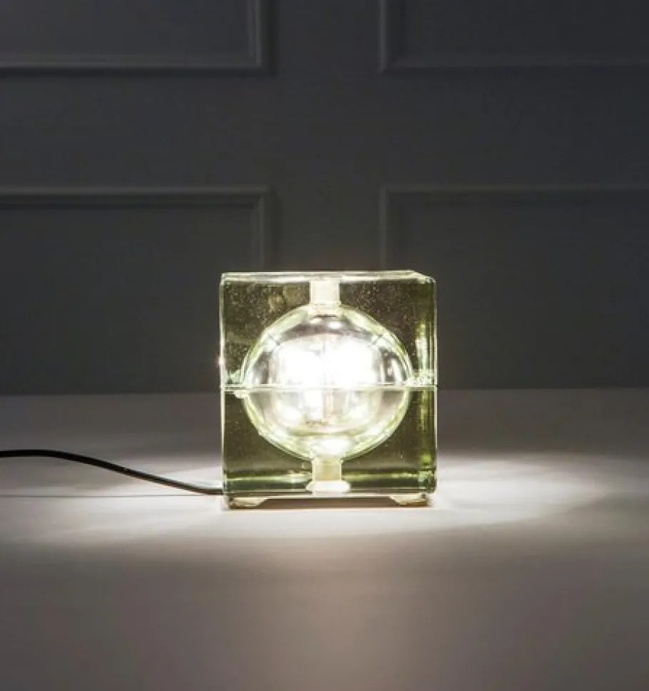 New Pamono Cubosfera Glass Table Lamp attributed to Alessandro Mendini, Italy, 1968