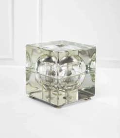 New Pamono Cubosfera Glass Table Lamp attributed to Alessandro Mendini, Italy, 1968