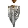 Clearance Pamono Curved Murano Crystal Glass Ribbon Chandelier attributed to Paolo Venini, 1960s
