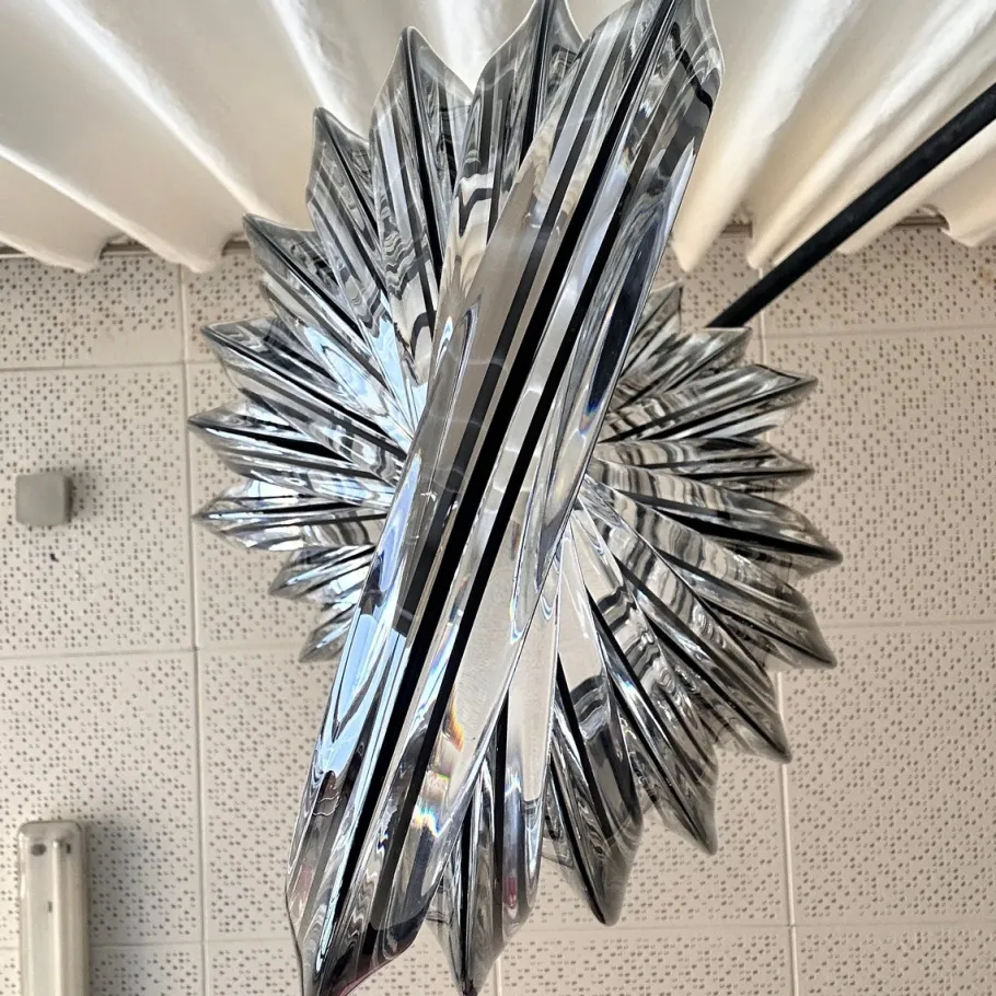 Clearance Pamono Curved Murano Crystal Glass Ribbon Chandelier attributed to Paolo Venini, 1960s