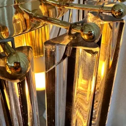 Clearance Pamono Curved Murano Crystal Glass Ribbon Chandelier attributed to Paolo Venini, 1960s