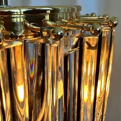 Clearance Pamono Curved Murano Crystal Glass Ribbon Chandelier attributed to Paolo Venini, 1960s