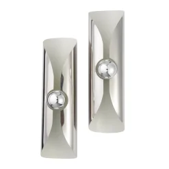 New Pamono Cylindrical Chrome Wall Lamp attributed to Staff Leuchten, Germany, 1970s, Set of 2