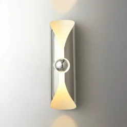 New Pamono Cylindrical Chrome Wall Lamp attributed to Staff Leuchten, Germany, 1970s, Set of 2