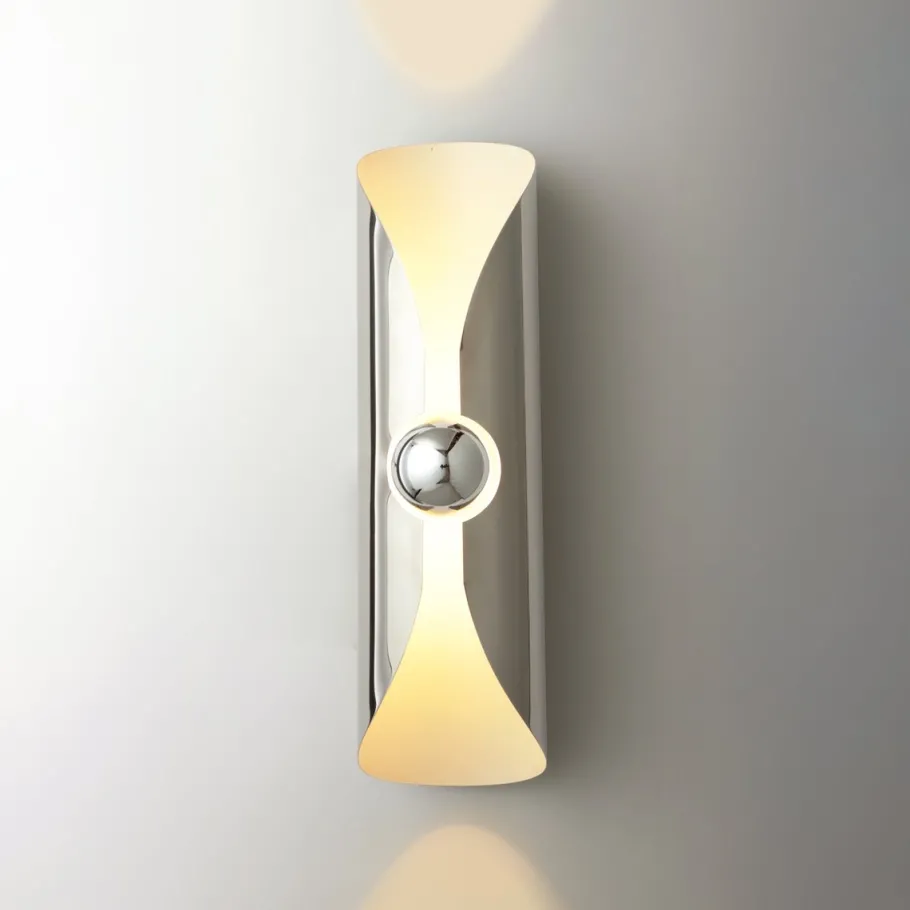 New Pamono Cylindrical Chrome Wall Lamp attributed to Staff Leuchten, Germany, 1970s, Set of 2