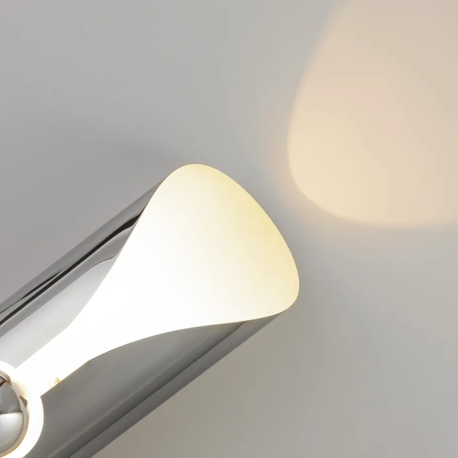 New Pamono Cylindrical Chrome Wall Lamp attributed to Staff Leuchten, Germany, 1970s, Set of 2