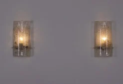 New Pamono Cylindrical Murano Glass Wall Lights, 1970s, Set of 2
