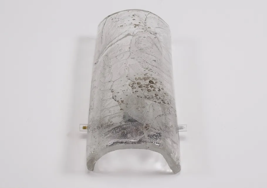 New Pamono Cylindrical Murano Glass Wall Lights, 1970s, Set of 2