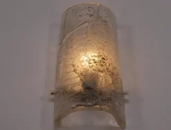 New Pamono Cylindrical Murano Glass Wall Lights, 1970s, Set of 2