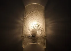 New Pamono Cylindrical Murano Glass Wall Lights, 1970s, Set of 2