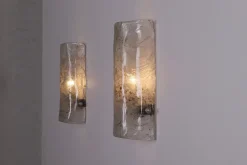 New Pamono Cylindrical Murano Glass Wall Lights, 1970s, Set of 2