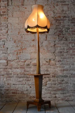 Hot Pamono Czech Art Deco Walnut Floor Lamp, 1920s
