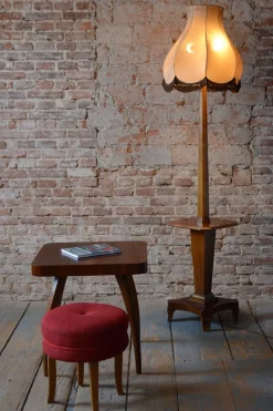 Hot Pamono Czech Art Deco Walnut Floor Lamp, 1920s