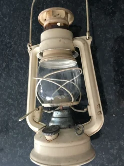 Sale Pamono Czechoslovakian Electrified Metal Meva Oil Lamp / Lantern