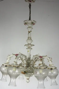 Hot Pamono D. Bassano Porcelain Chandelier