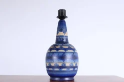 Pamono Danish Blue Ceramic Vase Lamp from Winthers Keramik, Denmark, 1950s