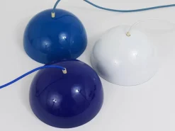 Clearance Pamono Danish Blue Enameled Flowerpot Pendant Lamp by Verner Panton for Louis Poulsen, 1969