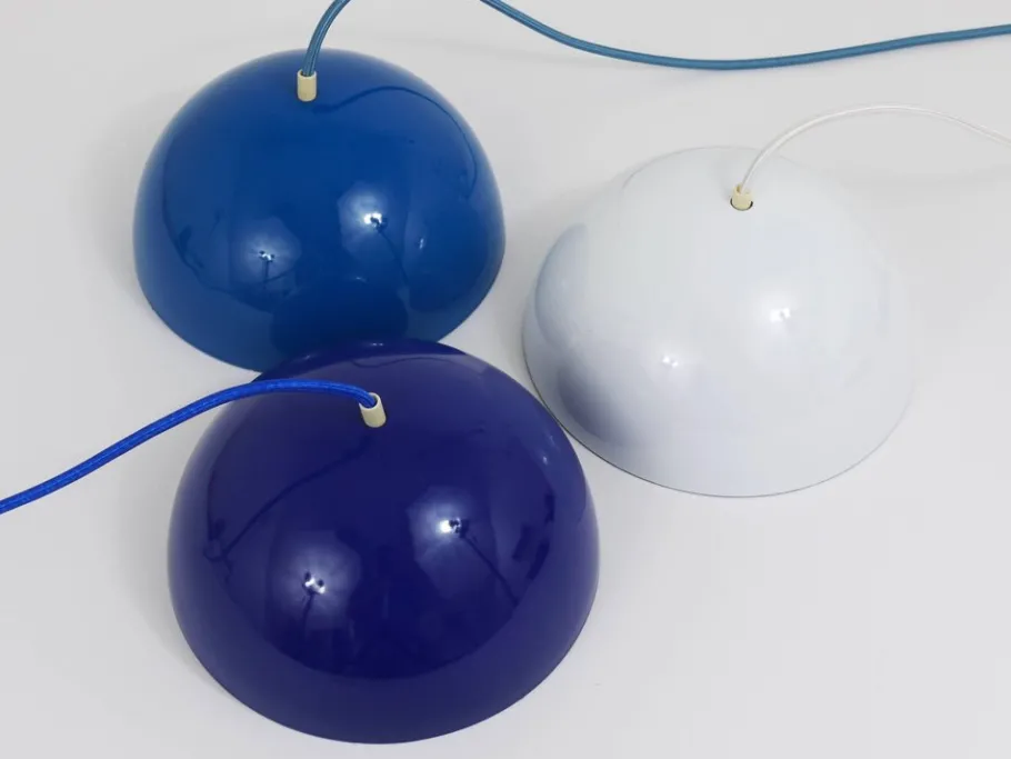 Clearance Pamono Danish Blue Enameled Flowerpot Pendant Lamp by Verner Panton for Louis Poulsen, 1969