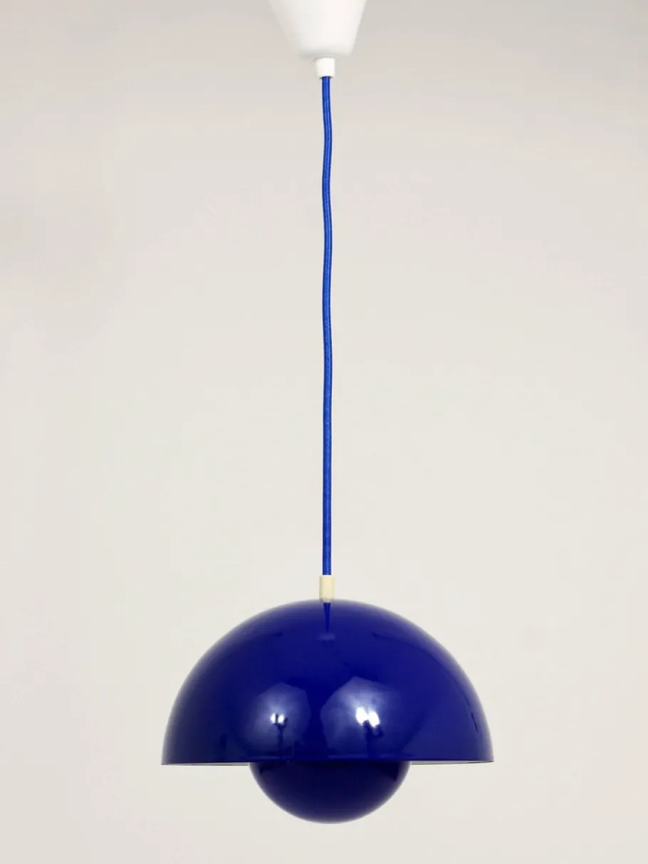 Clearance Pamono Danish Blue Enameled Flowerpot Pendant Lamp by Verner Panton for Louis Poulsen, 1969