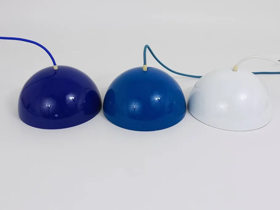 Clearance Pamono Danish Blue Enameled Flowerpot Pendant Lamp by Verner Panton for Louis Poulsen, 1969