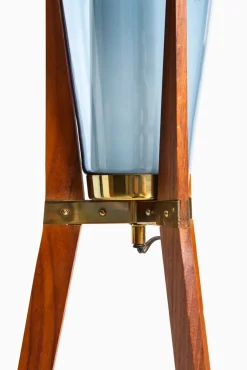 Online Pamono Danish Brass and Opaline Glass Floor Lamp by Svend Aage Holm Sørensen, 1950s