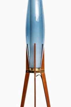 Online Pamono Danish Brass and Opaline Glass Floor Lamp by Svend Aage Holm Sørensen, 1950s