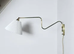 Sale Pamono Danish Brass Swing Arm Wall Lamp, 1950s