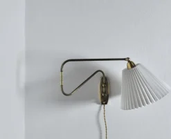 Sale Pamono Danish Brass Swing Arm Wall Lamp, 1950s