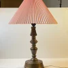 Discount Pamono Danish Bronze Lion Paw Table Lamp with Pink Shade, 1930s