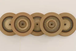 Clearance Pamono Danish Ceramic Five Disc Wall Lamp from Søholm, 1970s